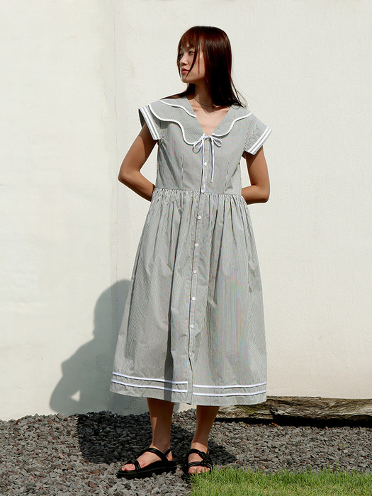 SADIE Shirt Dress - Black&White Stripe