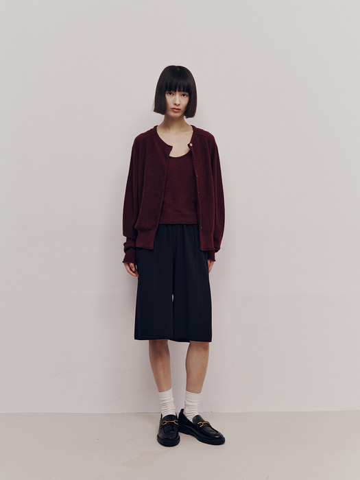 Essential Wool Cardigan (Wine)