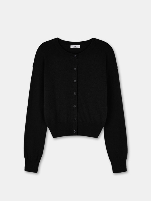 layered cashwool cardigan-black