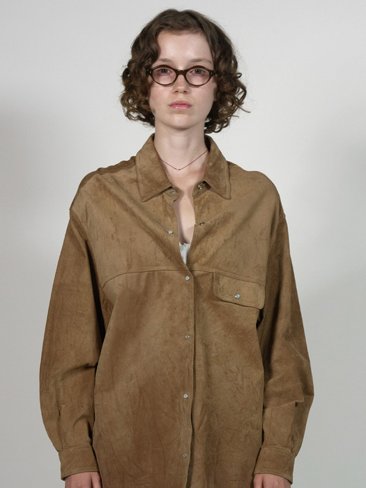 Via Rio suede shirt jacket (Light brown)