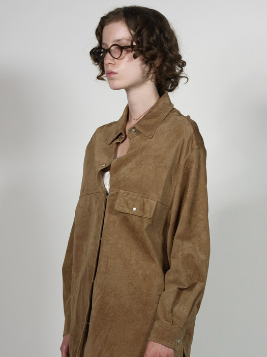 Via Rio suede shirt jacket (Light brown)