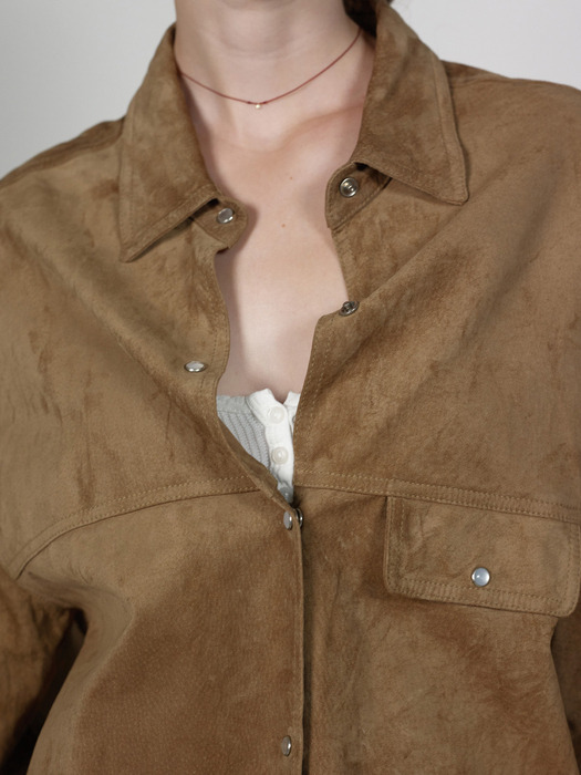 Via Rio suede shirt jacket (Light brown)