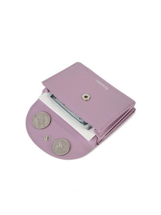 CRINKLE HALFMOON MINI WALLET - MAUVE