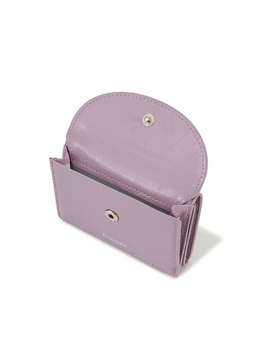 CRINKLE HALFMOON MINI WALLET - MAUVE