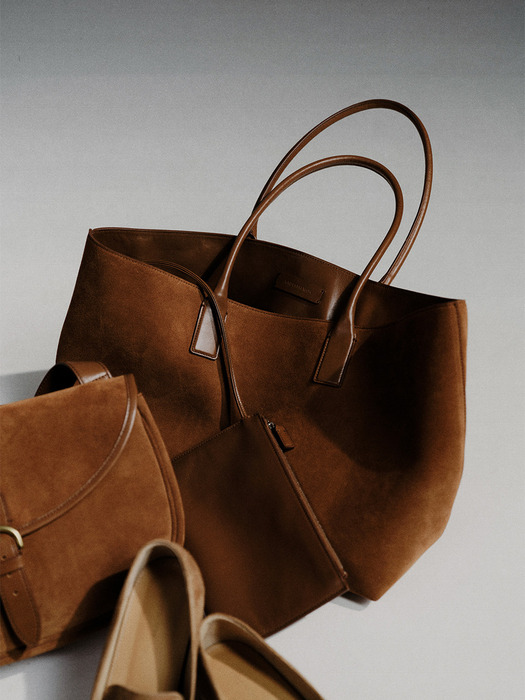 Margo Suede Tote Bag Caramel