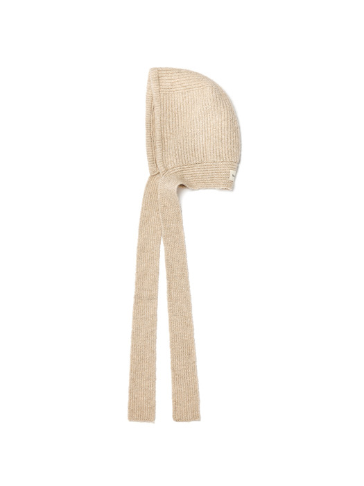 KNIT STRAP BALACLAVA IN BEIGE