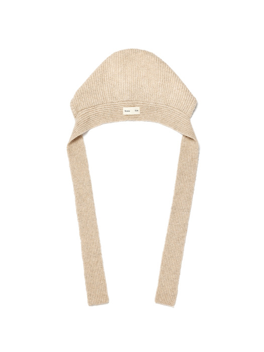 KNIT STRAP BALACLAVA IN BEIGE