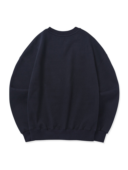 Lettering Jacquard Sweatshirt Warm_Dark Navy