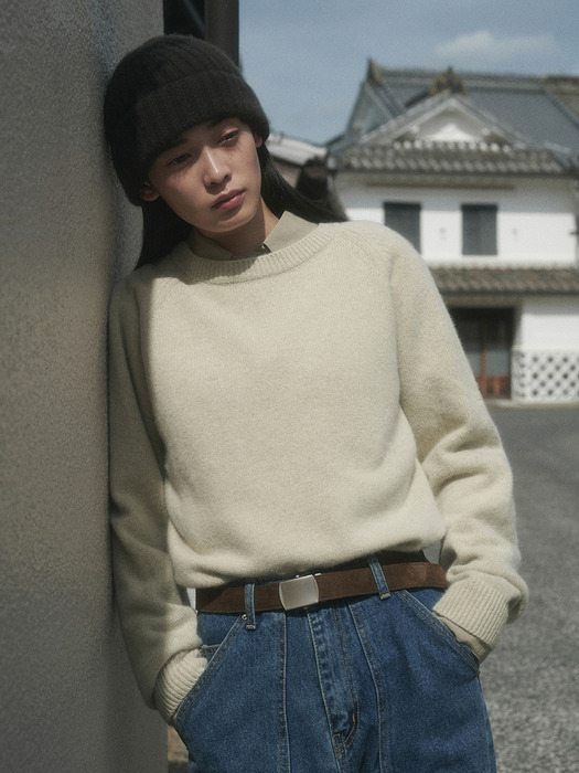 KAFKA RACCOON RAGLAN KNIT_MELON