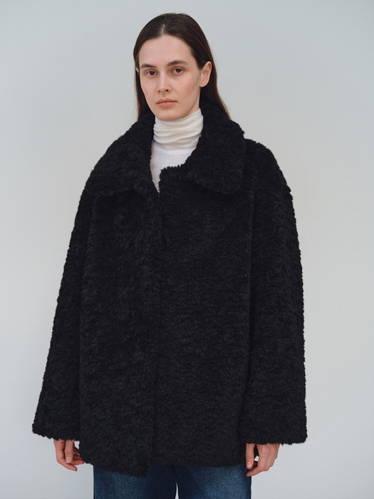 TFW COLLAR FLUFFY SHEARING JACKET_2COLORS