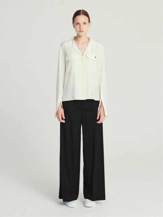 SPLIT SLEEVE SILK SHIRT (IVORY)