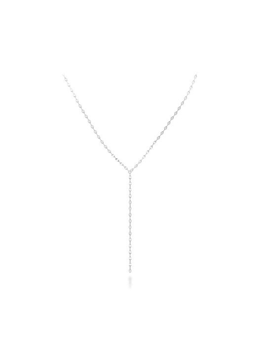 Twinkle Y line Silver Necklace