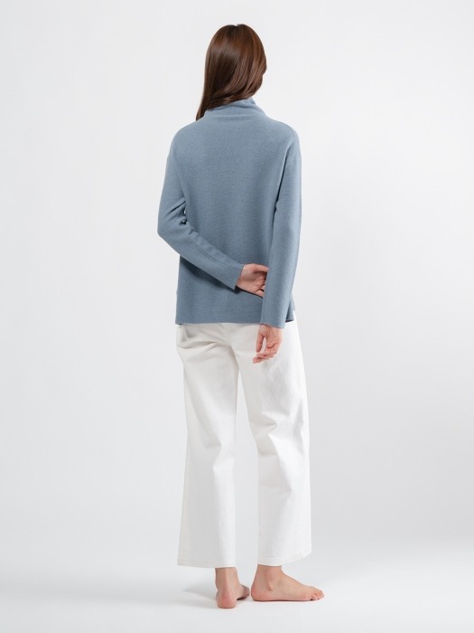 Cashmere Turtleneck - Misty Blue