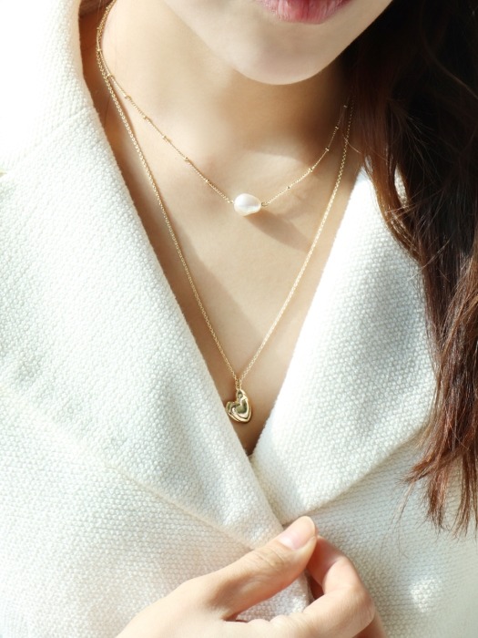 PEBBLE HEART LAYERED NECKLACE