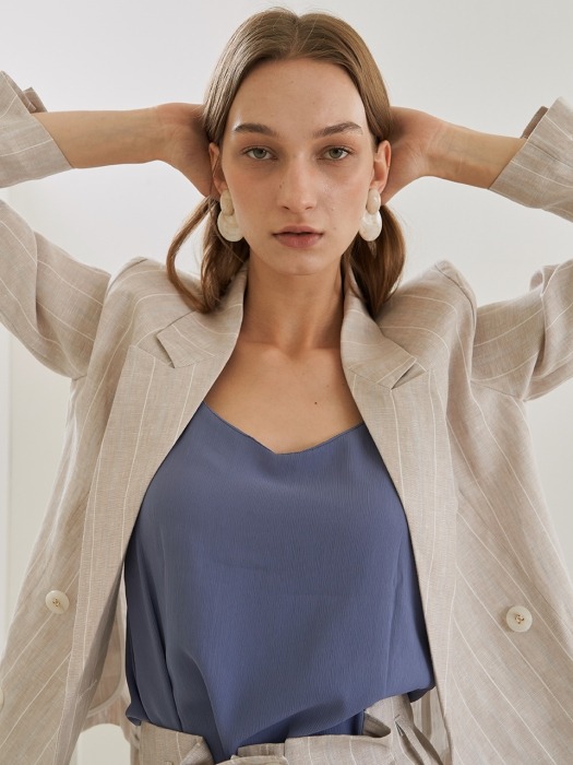 TONED LINEN SET-UP JACKET BEIGE