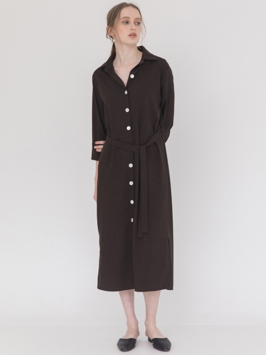 Gemma Shirt Dress(brown)