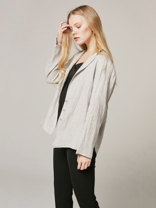 Linen Blouse Jacket Light gray