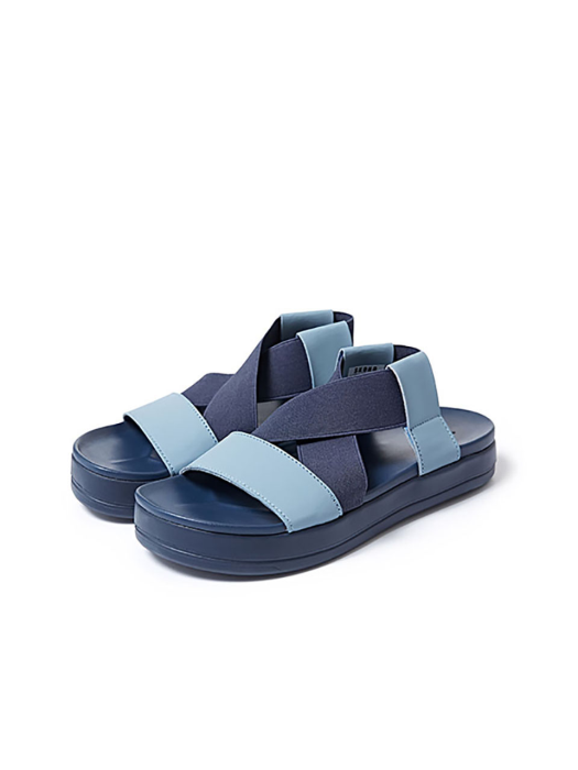 SKONO UNISEX ELASTIC X BAND SANDAL WB19SCD0004 (BLUE,NAVY)