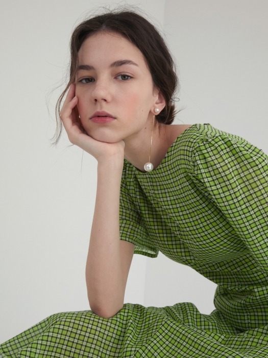 19 SUMMER_Grass-Green Cotton Midi Dress 