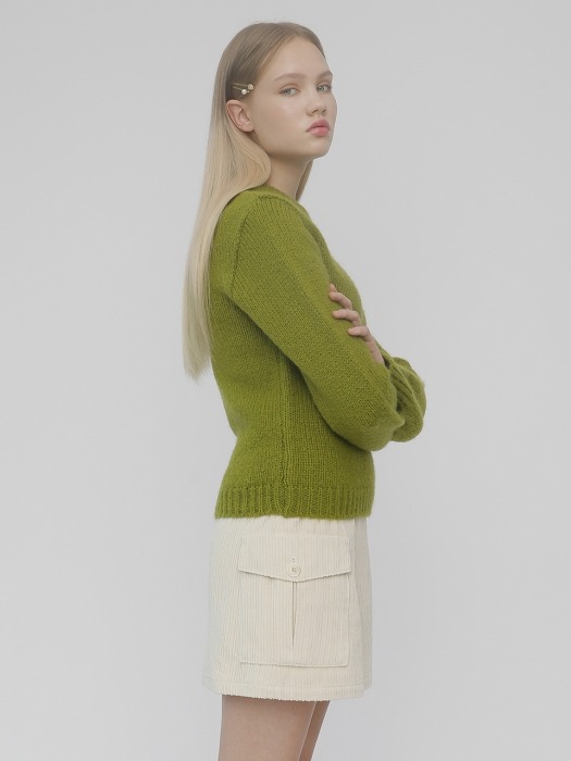 [UNISEX]R HAIR COLOR KNIT_GREEN