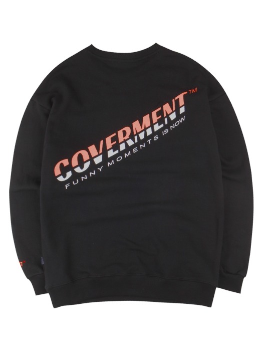 Diagonal Logo Over-Fit Sweatshirts Black