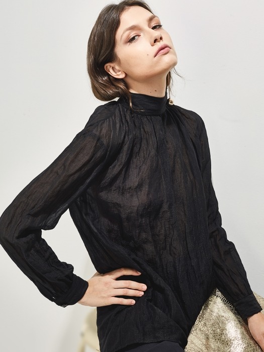 BEATRICE SEE-THROUGH TURTLE NECK BLOUSE