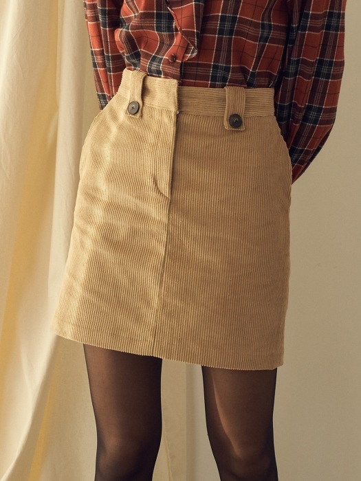 monts 1022 corduroy mini skirt (beige)