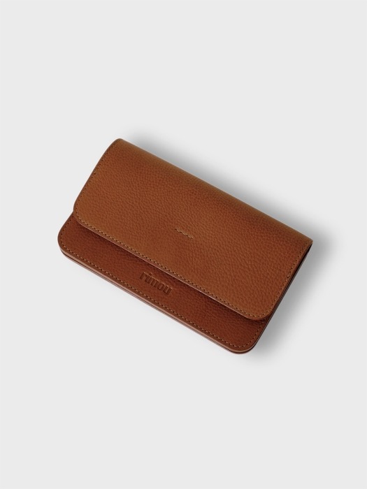 Crepe Long Wallet (Brown)