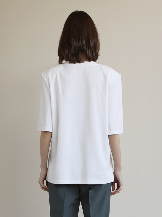 Shoulder pad t-shirts_White