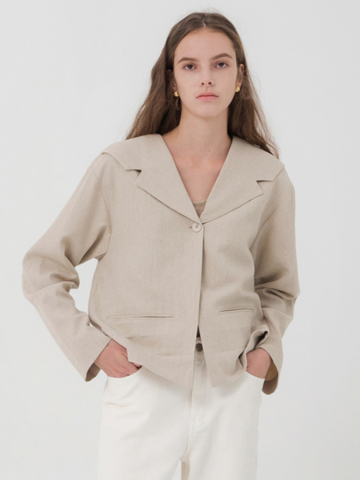 Linen Short Jacket - Natural