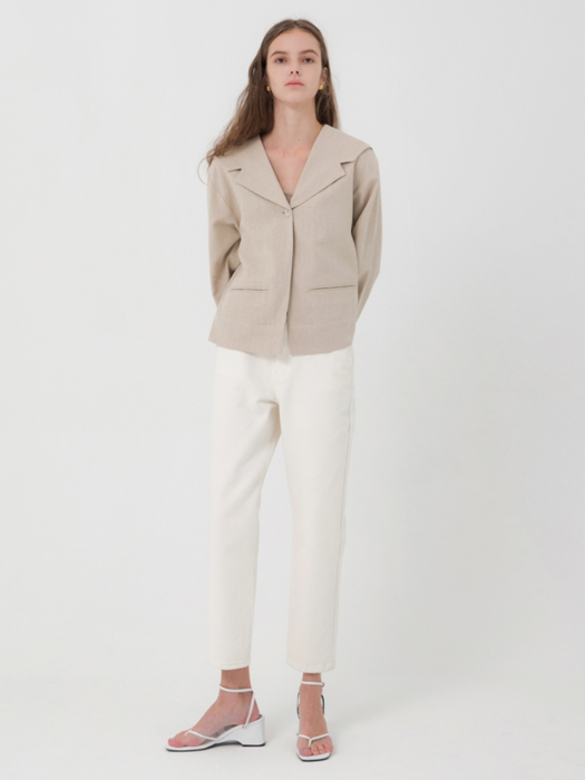 Linen Short Jacket - Natural