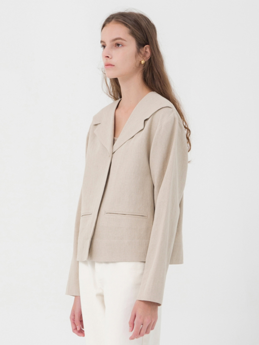 Linen Short Jacket - Natural