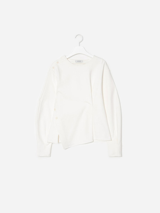 Unbalance Hem Sweatshirts - White (KE0140M041)