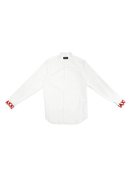 Stand Collar shirt with Cuff Embroidered