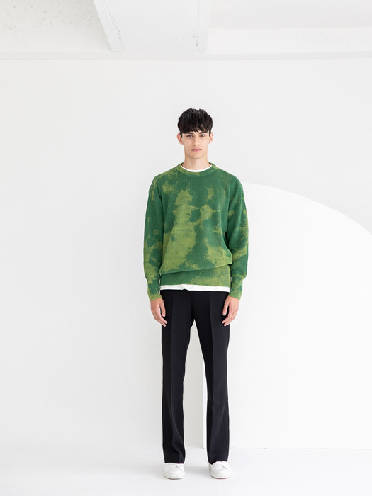 washed Color Knit [ Forest Green ]