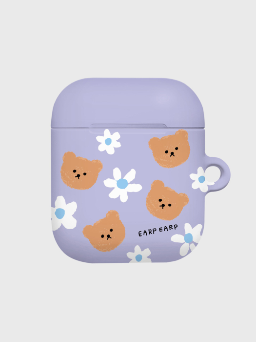 Dot flower bear-purple(Hard air pods)