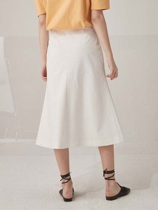 Dart mermaid skirt - White