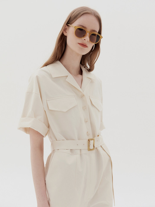 ABBOT KINNEY short sleeve safari jumpsuit