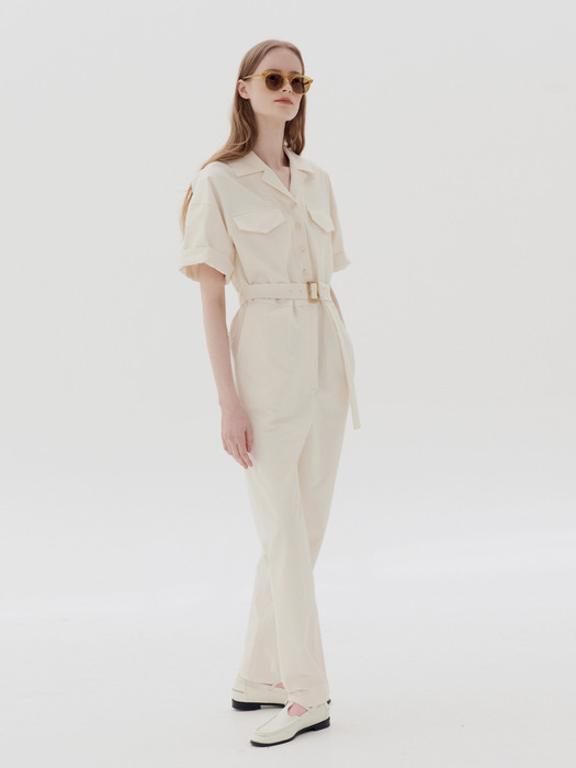 ABBOT KINNEY short sleeve safari jumpsuit