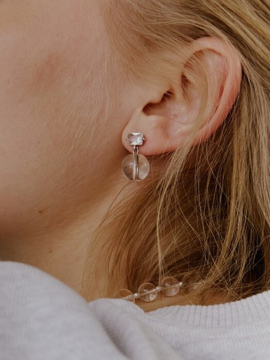 Pure Square & Crystal Earring