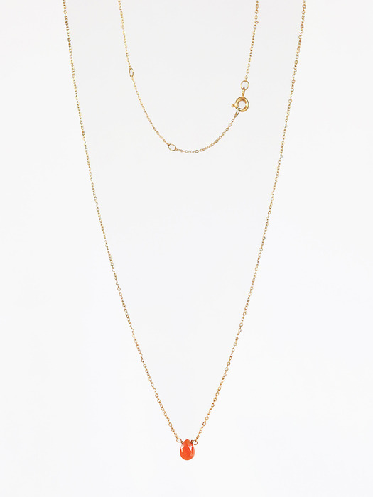 [2 set] Gemstone necklace (Orange)