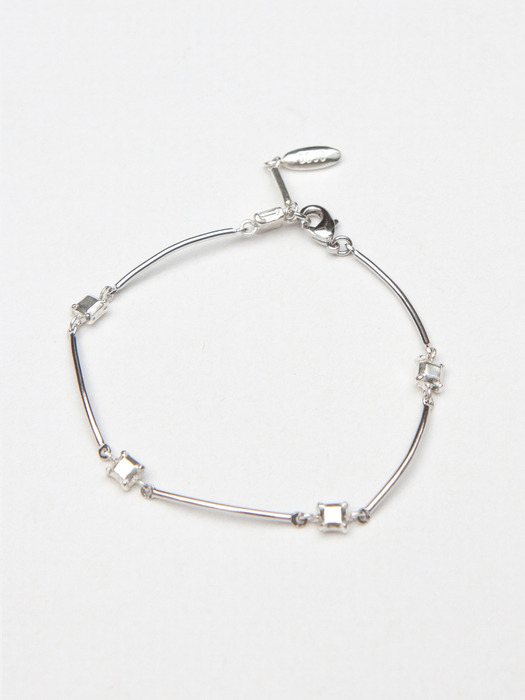 Bezel Chain Bracelet _ Silver