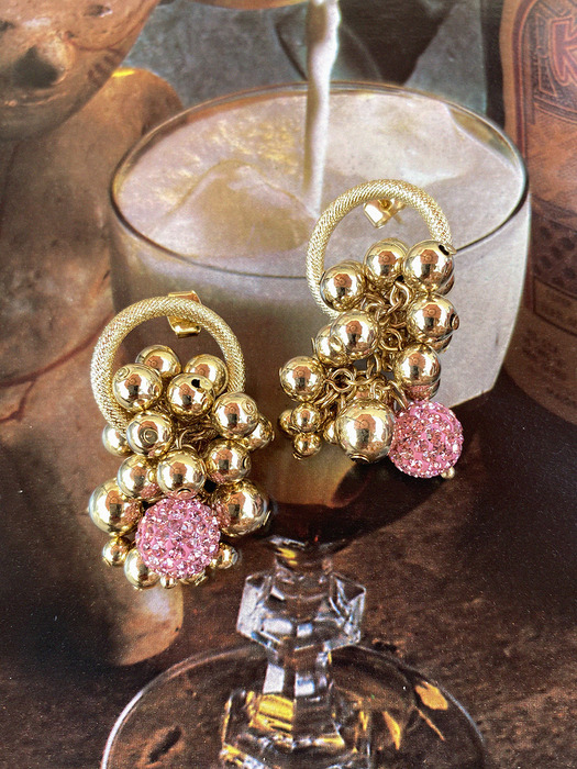 Grape drop earring (Gold)