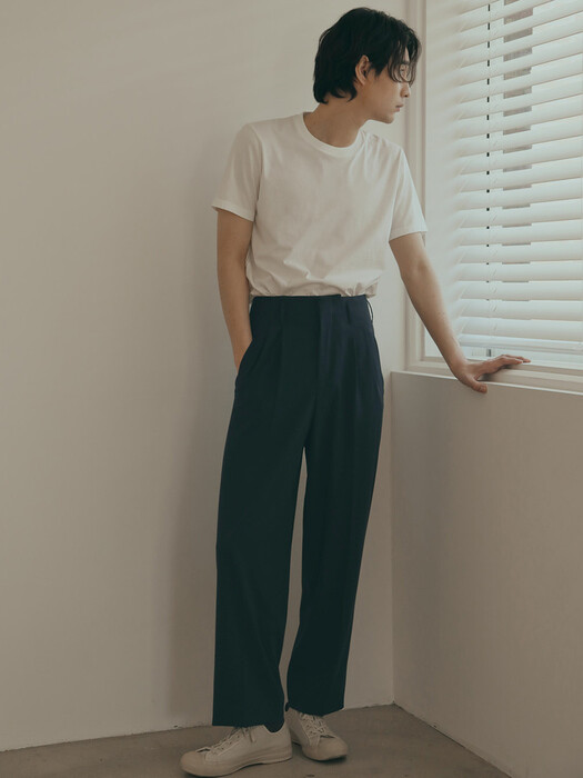 Two_tuck pant(Navy)