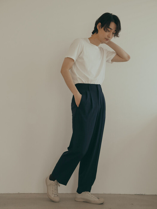 Two_tuck pant(Navy)