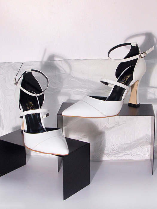 Bianco Ankle Strap heels White