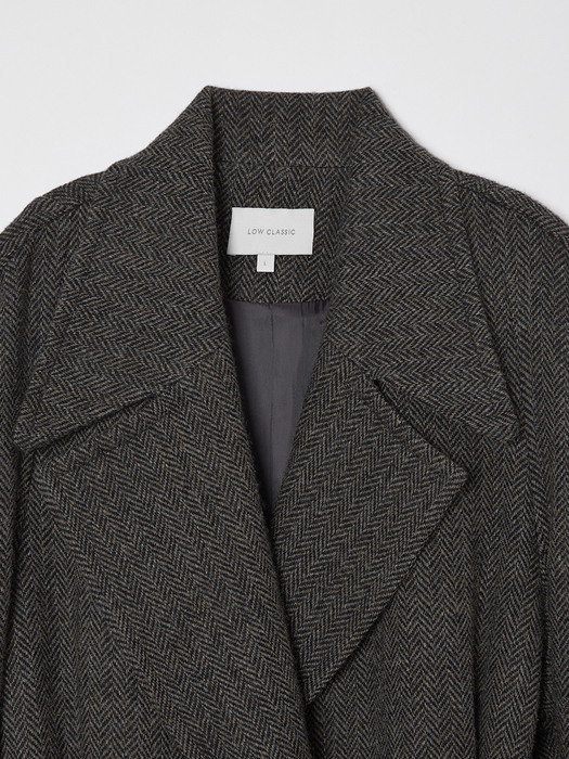 20FW HARRIS TWEED COAT - GREY