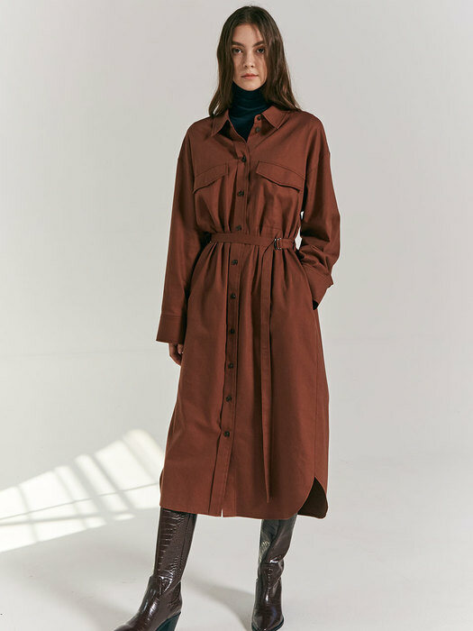 Belted over shirt dress SW0WO421-9P