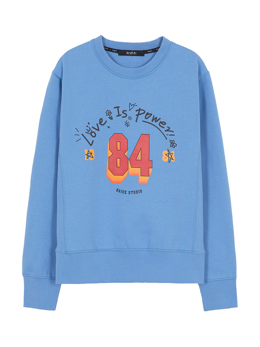 Fluff Print Sweatshirt in Blue_VW0WE3500