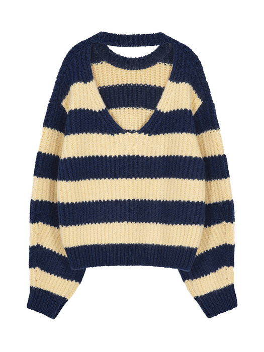 Oversized Cut Out Knit in Navy_VK0WP2750